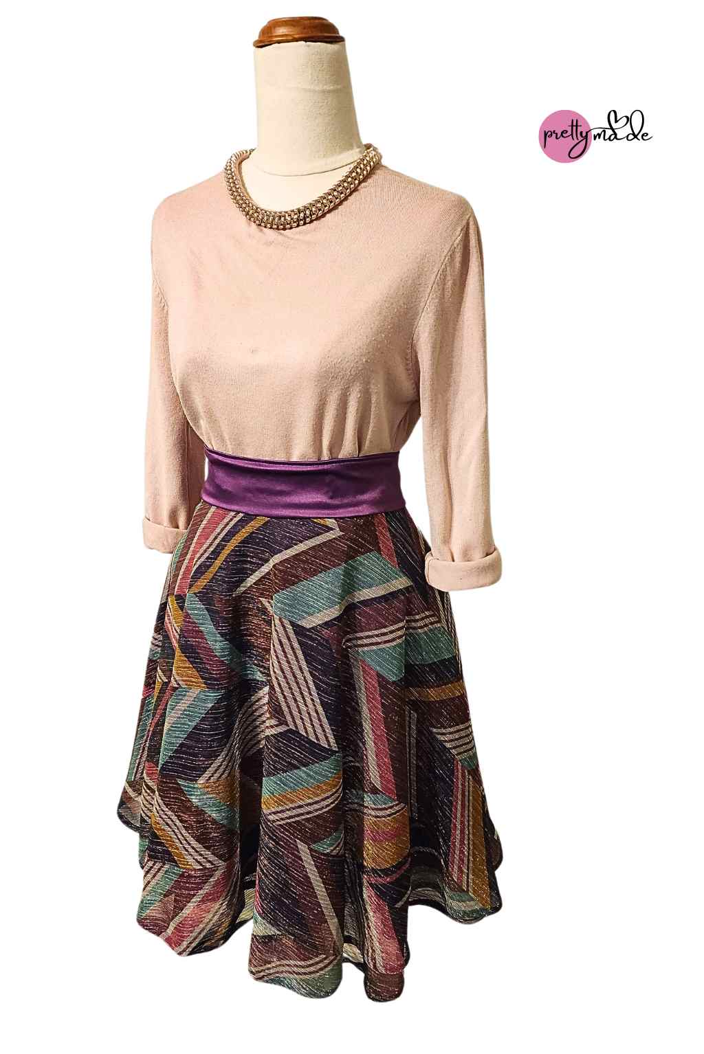 Disco Geometric wrap skirt