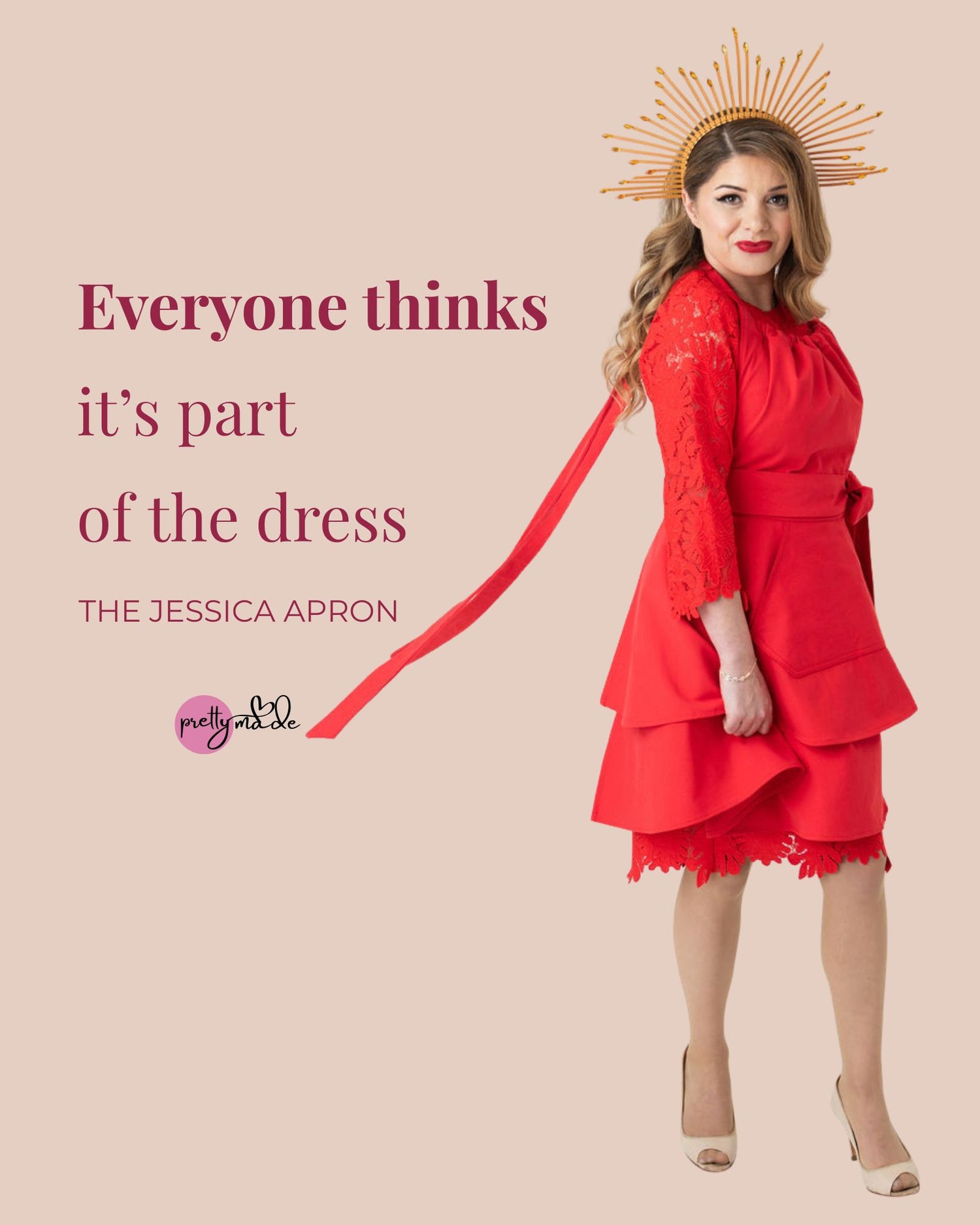 pretty apron that looks like a dress Jessica apron Pretty Made Australia