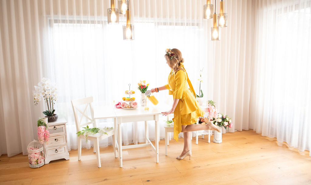hostess with the mostess yellow apron