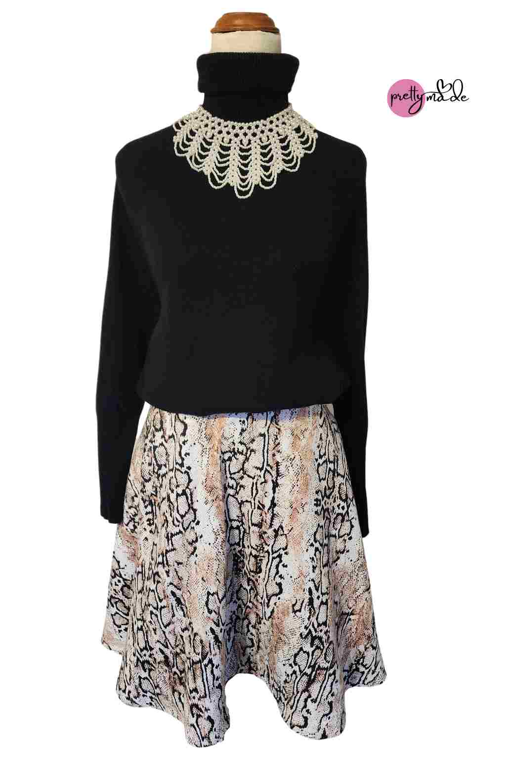 Linen animal print wrap Skirt