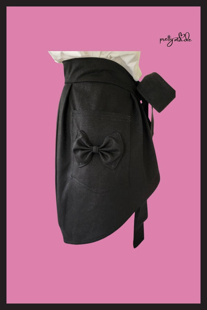 Isabella waist apron with bow pockets